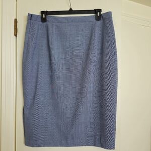 BANANA REPUBLIC BLUE PLAID PENCIL SKIRT FULLY LINED SIZE 16T NWT